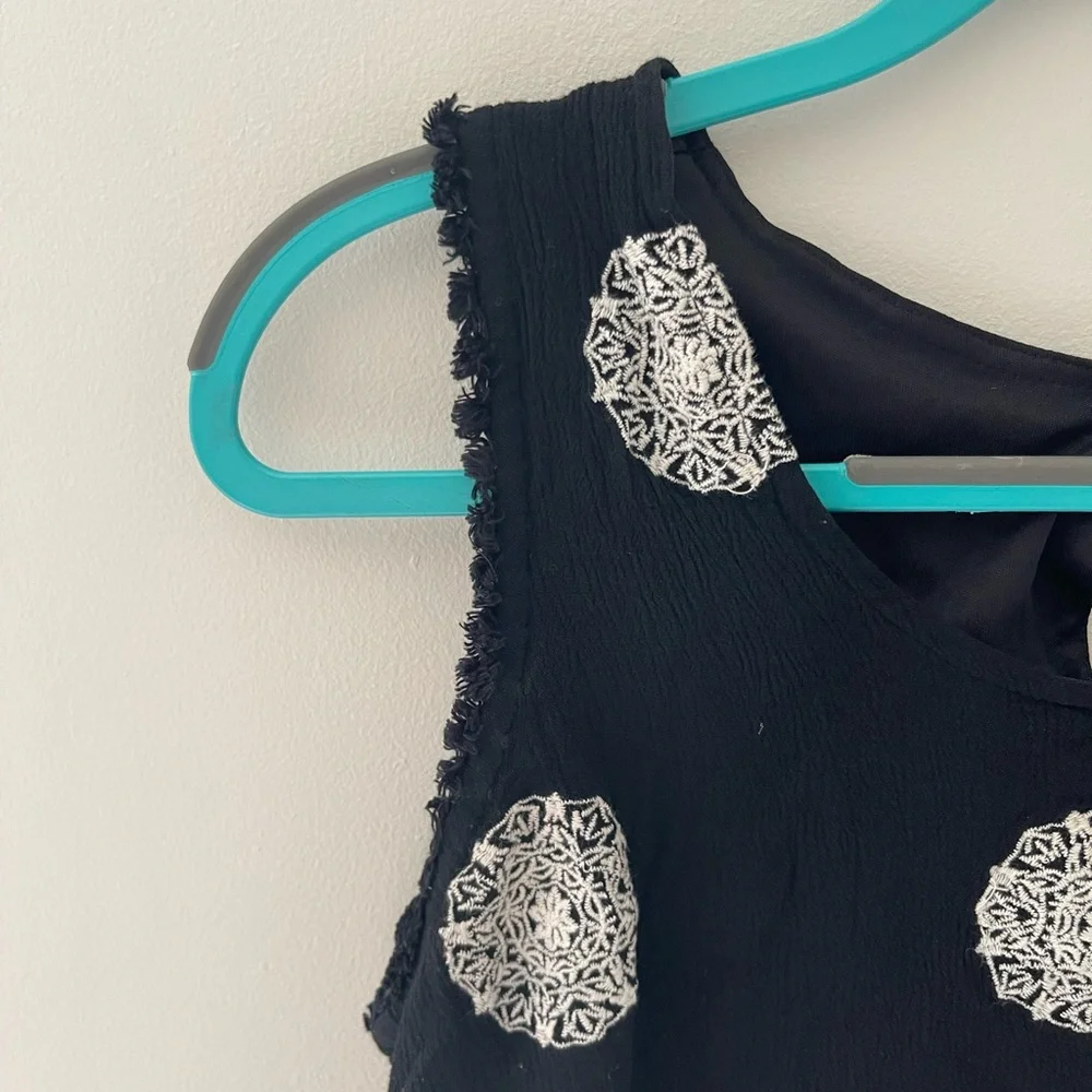 Altar'd State Black Tank Top with White Pattern - Picture 3 of 9